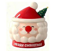 YJZQ Mug Père de Noël Vieux - Tasses à Café avec Couvercle 3D Bonnet de Noël et cuillère Sapin vert 430ml pour Lait Thé Chocolat Petit-Déjeuner