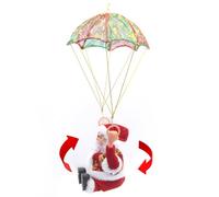 YJZQ Père de Noël Parachute Electric - Musical Peluche Amusant Jouets de Décor Poupée Rouge pour Murs fenêtre Jardin Arbre de Noël 10x18cm