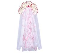 YJZQ Serre-tête avec Voilette Blanc 51CM Rose sanglants Bandeau Floral Couronne Déguisement Style Santa muerte - Mariage Halloween Cosplay Mariée