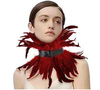 YJZQ Tour Cou Collier Plume Vintage Châle Etoles Cape Collier Déguisement Unisexe Cape Costume de Carnaval Gothique Couvre épaule Collier pour Robe de Danse Fête Costumée Halloween