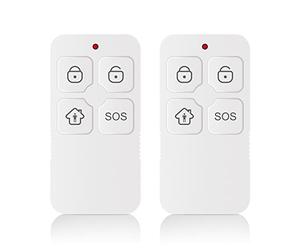 YK-11 Lot de 2 clés télécommandées pour système d'alarme domestique Wolf Guard Blanc