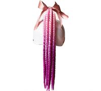 YKAFADE Cheveux tressés pour casque de moto - Tresses décoratives dégradées - Perruque de queue de cheval tressée - Avec ventouse amovible - Accessoire de cheveux pour moto, vélo, scooter