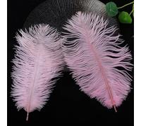 YKAFADE Lot de 10 plumes d'autruche naturelles - 20-25 cm - Pour bricolage - Accessoires de bricolage pour costumes, décoration de table - Attrape-rêves - Accessoires chapeaux vêtements - Rose