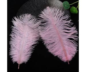 YKAFADE Lot de 10 plumes d'autruche naturelles - 20-25 cm - Pour bricolage - Accessoires de bricolage pour costumes, décoration de table - Attrape-rêves - Accessoires chapeaux vêtements - Rose