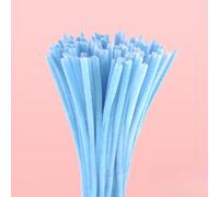 YKAFADE Lot de 100 cure-pipes - Fil chenille - 30 cm - Pour travaux manuels, décorations artisanales, travaux manuels, peluches, fil de bricolage - Bleu clair