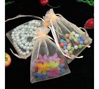 YKAFADE Lot de 100 sachets en organza avec cordon de serrage - 9 x 12 cm - Pour mariage, Noël, festival, fête - Champagne doré