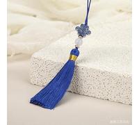 YKAFADE Lot de 20 pendentifs à glands, 15 cm, mini glands soyeux faits à la main, avec perles, pompons chinois, pour projets de bricolage, marque-page, sac, bijoux, bricolage, bleu foncé