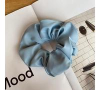 YKAFADE Lot de 3 chouchous pour femme - En cuir synthétique souple - Classique - Élastiques - Pour queue de cheval - Couleur unie - Pour femmes et filles - Bleu ciel