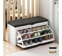 YKCITSQTR Armoire à Chaussures d'entrée avec Rangement supérieur Cubby, Porte-Chaussures autoportante en Bois avec tiroir caché et étagères Ouvertes pour Le Couloir et l'organisation du Salon