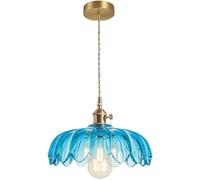 YKCITSQTR Chandelier à Fleurs Modernes Pendoir en Verre créatif Mini Plafond Suspendu pour îlot de Cuisine Ferme de Salon Chambre au-Dessus de l'évier avec lavabo avec Base E26 / E27 (Blanc)