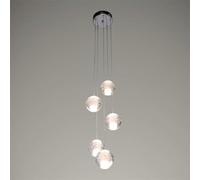YKCITSQTR Lustre 5 têtes Lumiter à Boule de Cristal G4 Hauteur LED Hauteur réglable LAMPLE PLADIER LAMBRE PLADIN