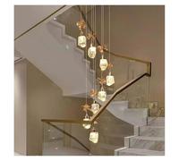 YKCITSQTR Lustre, Lustre en Cristal décorant Moderne, Pendant d'escalier, Feux de Suspension du Salon, éclairage intérieur (10 têtes)