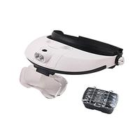 YKCITSQTR Magnimisant 2 LED Mount de tête Éclairage Portant des Verres de loupe Loupe Loupe Pocket Microscope 5 Len