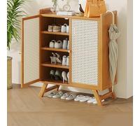 YKCITSQTR Rack de Chaussures en Bambou pour Chaussures E à 5 Niveaux avec Portes Rangement de Chaussures cachées pour Le Couloir Transparent des conceptions de Porte Armoire à Chaussures économiques.