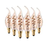 YKFengYan 6pcs Dimmable E14 Spirale Gold Teinte de Bougie LED Ampoule 2200K E14 220V LED Flame Effet Flame Ampoule C35T Décoratif LED Ampoule 3W Lampes de Flamme (Taille : 3W E14 220V)