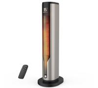 Ykgutilu Chauffage d'appoint, radiateur électrique 60 cm, télécommande et minuterie 12h, interrupteur à bascule et protection contre la surchauffe, 2000 W, 3