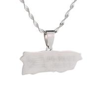 YKHBC Puerto Rico Map Necklace,Puerto Rico Map Pendant,PR Puerto Ricans Patriotic Jewelry Adjustable Chain Accessories Chain Gifts (13)