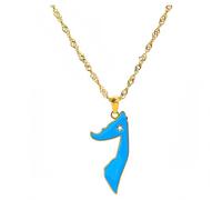 YKHBC Stainless Steel Africa Map Pendant Necklace for Women Men Hiphop Colorful Stainless Steel Map Pendant Necklace African Gift (Somalia)