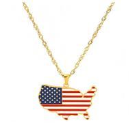 YKHBC Stainless Steel Africa Map Pendant Necklace for Women Men Hiphop Colorful Stainless Steel Map Pendant Necklace African Gift (United States)