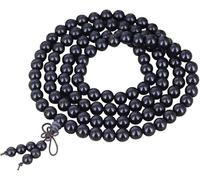 YKJGRTF Perles de prière, bracelets perles, bracelet en bois 108 santal noir bouddhiste tibétain collier élastique Mala bijoux d'anniversaire faits à la main