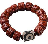 YKJGRTF Perles de prière, bracelets perles, bracelet naturelles Bodhi, manchette Rudraksha à 5 faces for le yoga, la, méditation, chapelet, guérison, bijoux faits main(A)