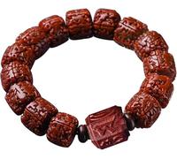 YKJGRTF Perles de prière, bracelets perles, bracelet naturelles Bodhi, manchette Rudraksha à 5 faces for le yoga, la, méditation, chapelet, guérison, bijoux faits main(B)