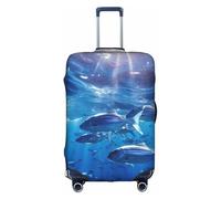 YKJJFVZ Blue Ocean Housse de protection pour valises de voyage Motif poissons sous-marins, blanc, Small