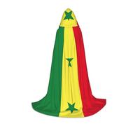YKJJFVZ Cape médiévale et Renaissance imprimée drapeau du Sénégal avec capuche, magicien, vampire et costumes d'Halloween