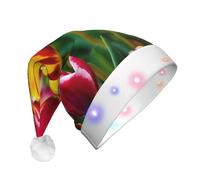 YKJJFVZ Chapeau de Noël imprimé tulipes roses, chapeau de Père Noël, chapeau de vacances de Noël classique, pour fête du Nouvel An