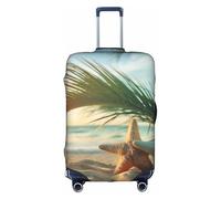 YKJJFVZ Housse de protection élégante pour valise, motif palmier, étoile de mer, blanc, X-Large