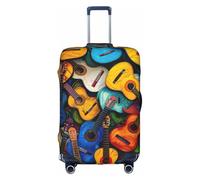 YKJJFVZ Housse de protection pour valise de voyage avec impression acoustique et guitares colorées, blanc, Medium
