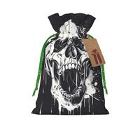 YKJJFVZ Pochettes à bijoux avec cordon de serrage et motif tête de mort, fantôme, horreur, taille moyenne, pour bonbons, mariage, Noël