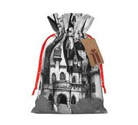 YKJJFVZ Pochettes à bijoux avec cordon de serrage - Motif château de conte de fées gothique - Taille moyenne