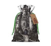 YKJJFVZ Pochettes à bijoux avec cordon de serrage - Motif château de conte de fées gothique - Taille moyenne