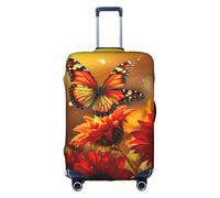 YKJJFVZ Protection de valise de voyage élégante et protectrice avec imprimé tournesols et papillons rouges, jaune, blanc/jardin opulent, taille M, blanc/jardin opulent, m