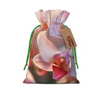 YKJJFVZ Sac cadeau avec cordon de serrage - Motif orchidée - Taille moyenne - Pour bonbons, mariage, Noël