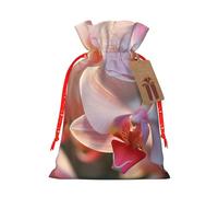 YKJJFVZ Sac cadeau avec cordon de serrage - Motif orchidée - Taille moyenne - Pour bonbons, mariage, Noël
