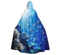 YKJJFVZ Sea Fishes1 Cape à capuche unisexe pour adulte Motif Rogue Cosplay Halloween Sorcière pour fêtes d'horreur Mascarade