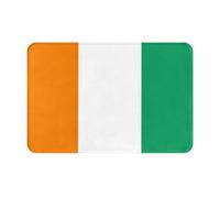 YKJJFVZ Tapis de porte d'entrée imprimé drapeau de la Côte d'Ivoire pour entrée intérieure ou extérieure, tapis de bienvenue avec tissu en flanelle