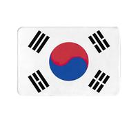YKJJFVZ Tapis de porte d'entrée imprimé drapeau de la République de Corée pour entrée intérieure ou extérieure, tapis de bienvenue avec tissu en flanelle