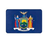 YKJJFVZ Tapis de porte d'entrée imprimé drapeau de l'État de New York pour entrée intérieure ou extérieure, tapis de bienvenue avec tissu en flanelle