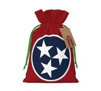 YKJJFVZ Tennessee State Flag Print Medium Size Drawstring Gift Bags Jewelry Pouch For Candy Wedding Favors Christmas
