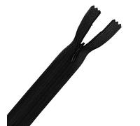 YKK Fermeture éclair dissimulée en nylon, noir, fermeture éclair invisible à extrémité fermée, poids moyen et durable, pour soirée, couture, artisanat, vêtements, taie d'oreiller, 41 cm, 1 pièce