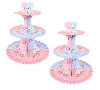 YKKJ 2 Pièces Présentoir à Gâteaux 3 Niveaux，Support Cupcakes，pour Les Bols à Biscuits, Desserts, Les Cupcakes, Mariages, Fêtes, Anniversaires（Genre）.