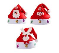 YKKJ 3 Pièces Chapeau de Noël Unisexe, Bonnet de Père Noël pour Fête Nouvel An