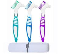YKKJ 3 Pièces Fausse Brosse à Dents，Têtes de Brosse à Double Angle，pour Le Nettoyage des Prothèses Dentaires, l'élimination de la Plaque Dentaire.