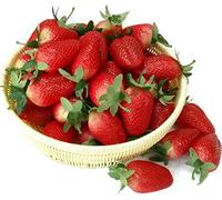 YKKJ 35 Pièces Fraises Artificielles，Artificiel Rouge Fraise Faux，pour Maison de Fête Décoration Accessoires de Photographie.