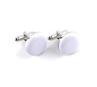 YKKJ Boutons de Manchette, Onyx Cufflinks Convient aux Cadeaux de Fête de Mariage, à la Fête des Pères, à Noël, à la Remise des Diplômes, à la Journée du Patron Blanc