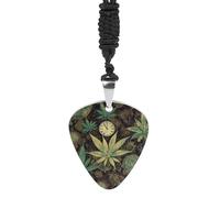 YKLBV Collier médiator A Puff In Time Weed Marijuana imprimé exquis collier médiator (3,2 x 2,8 cm), pour homme et femme - Une superbe création artistique ", 3 x 2,8 cm, titane