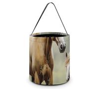 YKLBV [Dimensions : 20 x 21 x 18 cm (l x L) - Sac fourre-tout d'Halloween avec motifs d'animaux brodés - Sacs à bonbons imprimés chevaux - Réutilisables pour les fêtes et les cadeaux